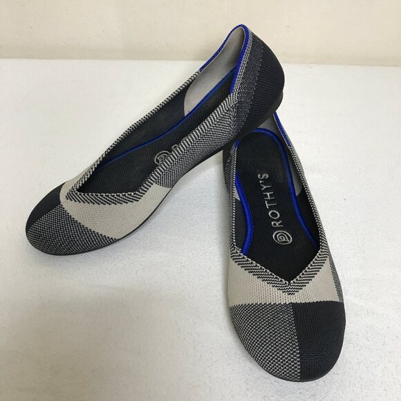 Rothy's Size 8 The Flat Plaid Round Toe Slip On Flats - Picture 1 of 15